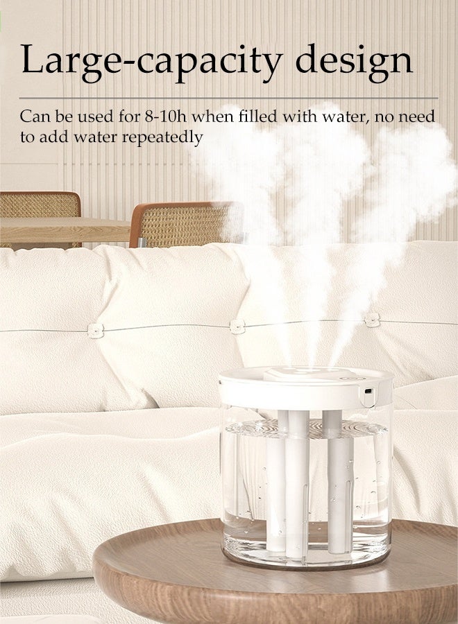 DUNISO 1.5L Large Capacity Rechargeable Humidifier 3 Spray Type-C Mute Ultrasonic Humidifier Essential Oil Diffuser LED Light Bedroom Air Humidifie Cool Mist Top Fill Desktop Home Ultra-Silent Humidifier for Home, Office, Baby - Image 2