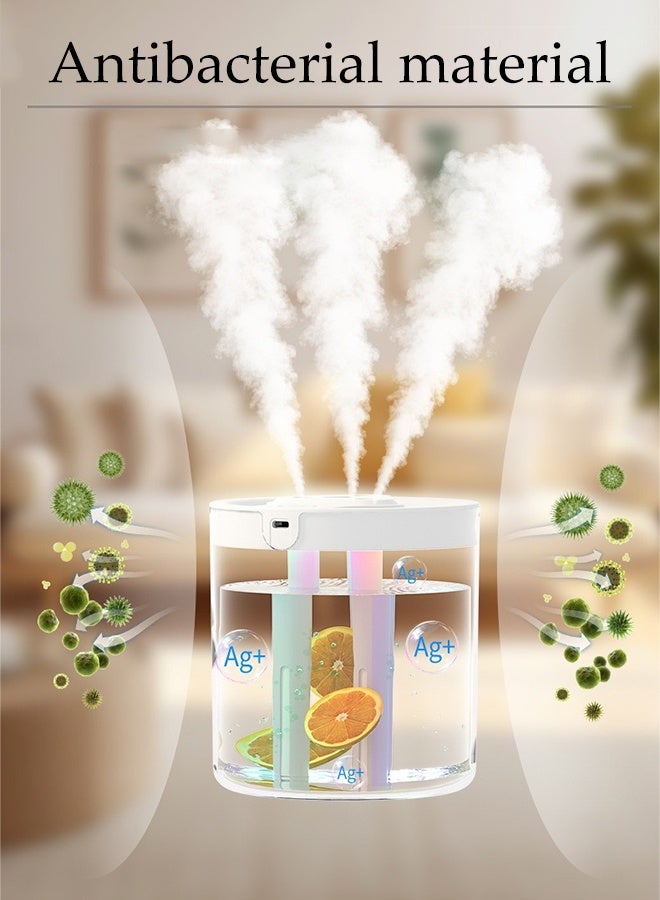 DUNISO 1.5L Large Capacity Rechargeable Humidifier 3 Spray Type-C Mute Ultrasonic Humidifier Essential Oil Diffuser LED Light Bedroom Air Humidifie Cool Mist Top Fill Desktop Home Ultra-Silent Humidifier for Home, Office, Baby - Image 5