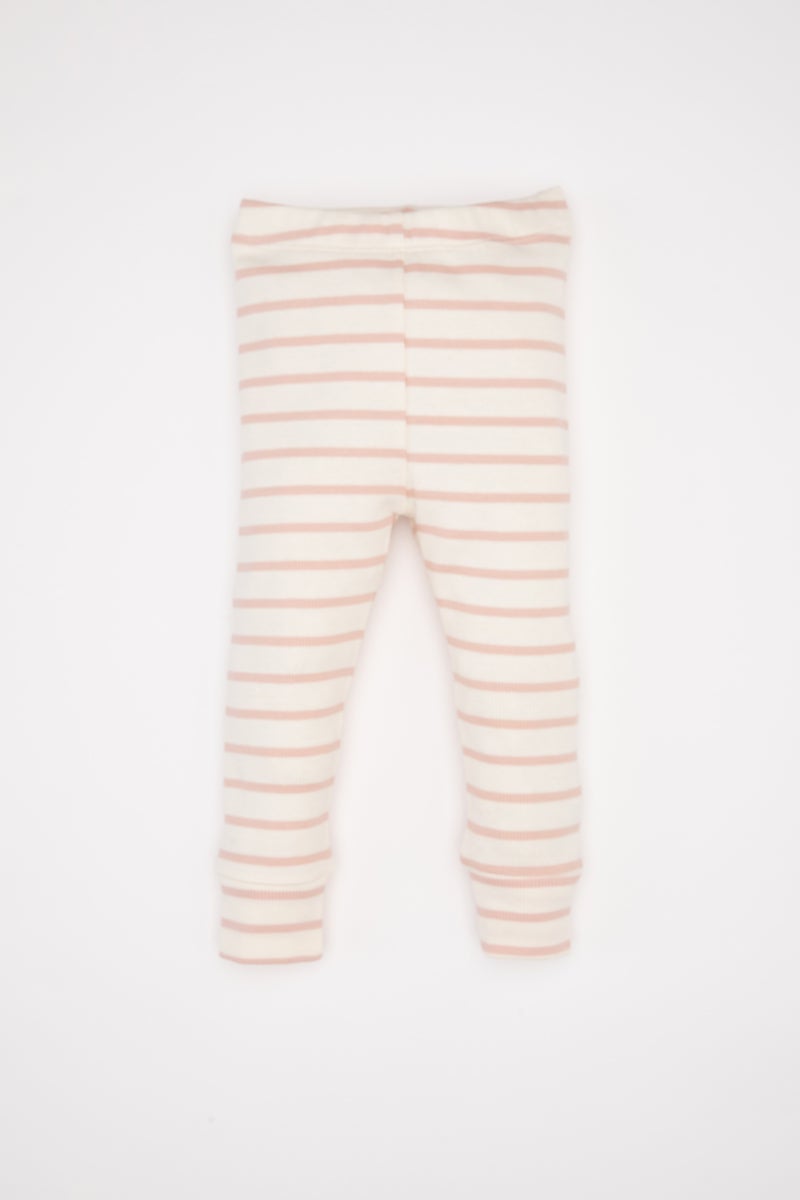 ديفاكتو طقم بيجاما بيبي بناتي مخطط مضلع قصة عادية - قطعتين - Image 4