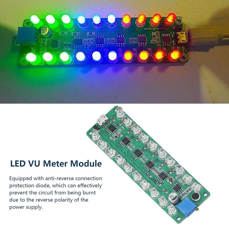 وحدة متر VU LED مع حماية من الاتصال العكسي والتحكم الصوتي - Image 3