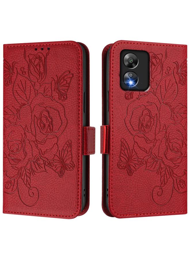Zaboon Case For Boost Mobile Celero 5G SC Embossed Rose RFID Anti-theft Leather Phone Case - Image 2