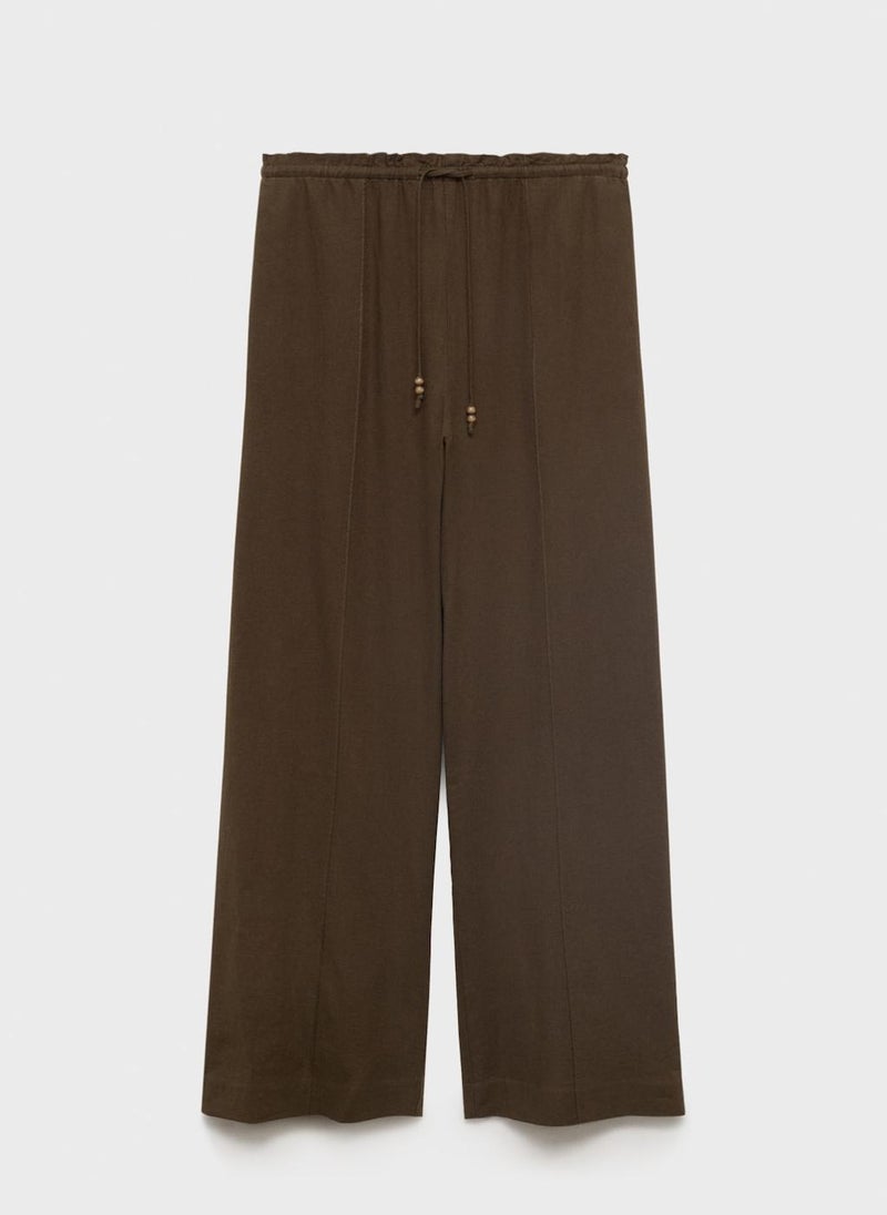 MANGO lilen blend High Wasit Trousers  - Image 4