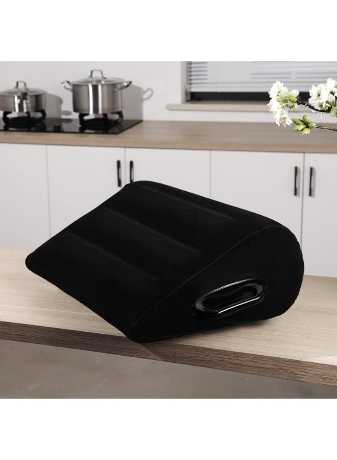 Leg Positioner Pillow,Inflatable Pillow for home,Portable Portable Cushion, Body Pillow for Sleeping Leg Elevation with Handle,Equipped with An Air Pump,Comfortable and Durable, Black - Image 2