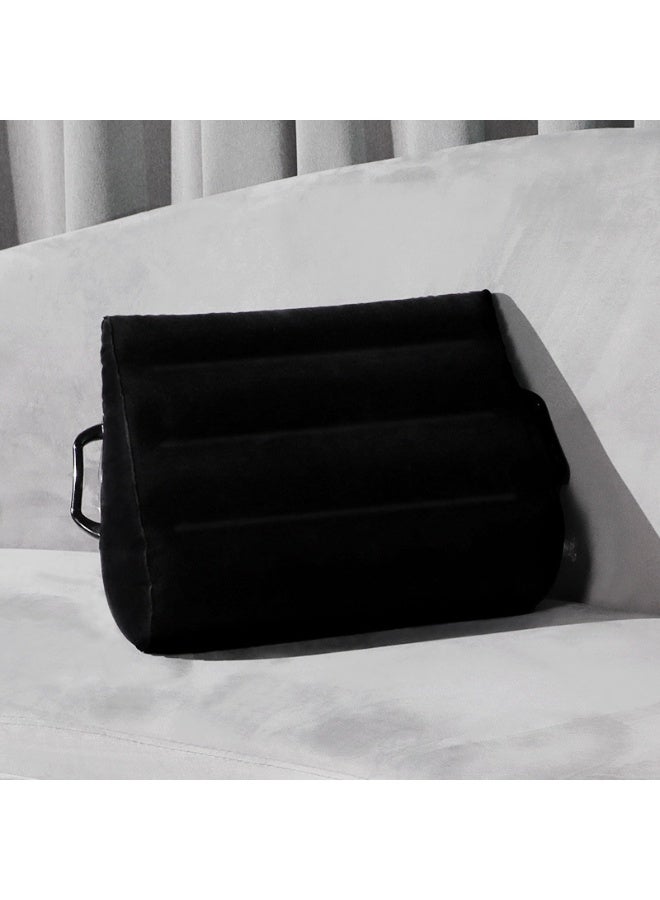 Leg Positioner Pillow,Inflatable Pillow for home,Portable Portable Cushion, Body Pillow for Sleeping Leg Elevation with Handle,Equipped with An Air Pump,Comfortable and Durable, Black - Image 1