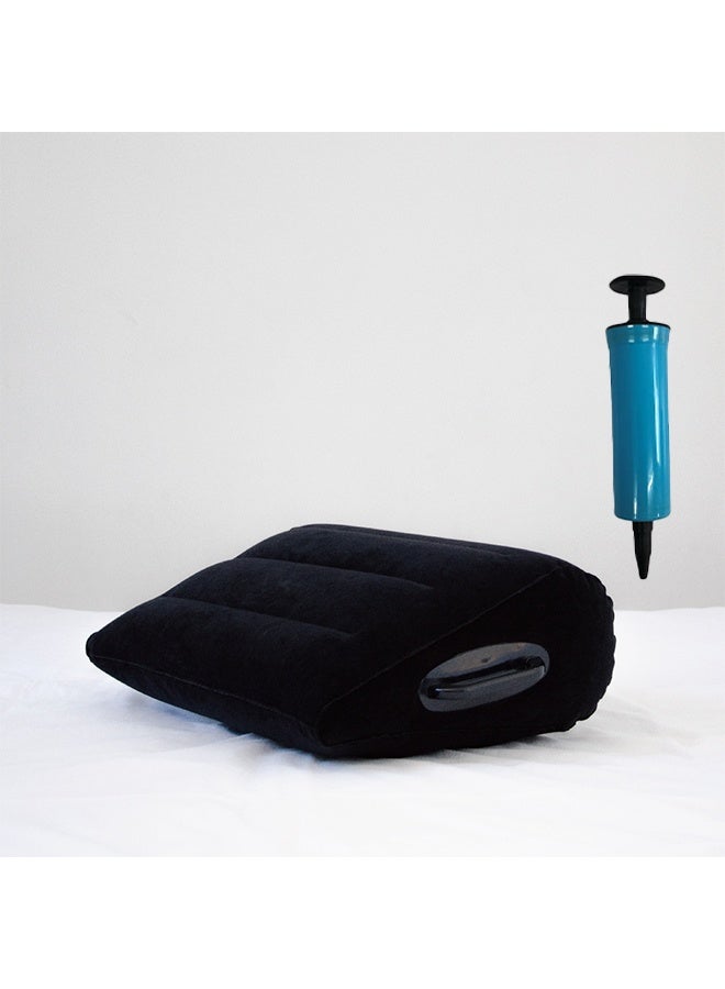 Leg Positioner Pillow,Inflatable Pillow for home,Portable Portable Cushion, Body Pillow for Sleeping Leg Elevation with Handle,Equipped with An Air Pump,Comfortable and Durable, Black - Image 3