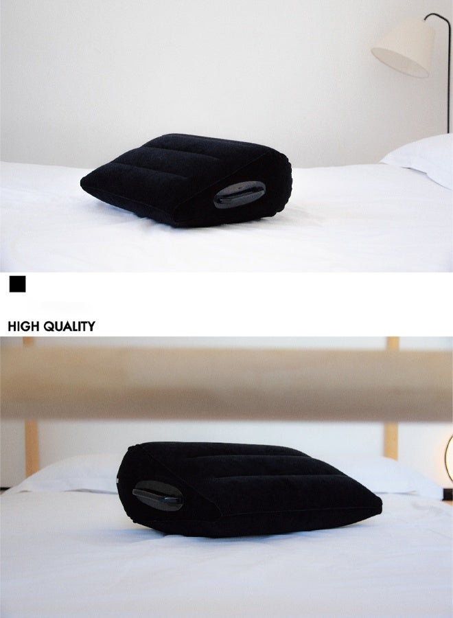Leg Positioner Pillow,Inflatable Pillow for home,Portable Portable Cushion, Body Pillow for Sleeping Leg Elevation with Handle,Equipped with An Air Pump,Comfortable and Durable, Black - Image 4
