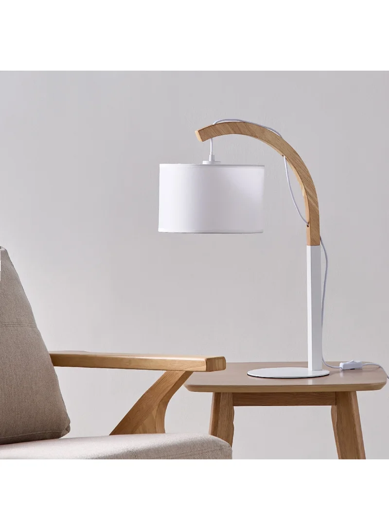 Home Box Tyler Metal and Wooden Table Lamp with Fabric Shade 22 x 62.5 x 43.5 cm
