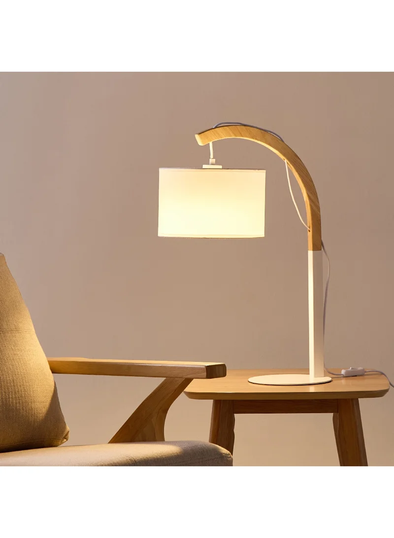 Home Box Tyler Metal and Wooden Table Lamp with Fabric Shade 22 x 62.5 x 43.5 cm