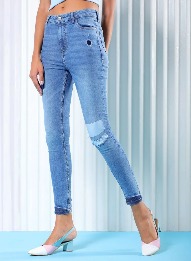 Freehand Women Slim Fit Solid High-Rise Jeans