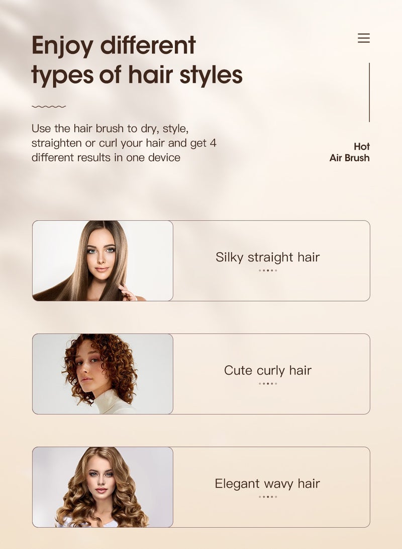 KinseiBeauty 5-in-1 Negative Ion Hair Dryer Brush, 30s Fast Heating One-Step Volumizer Blow Dryer Brush, Hair Styler Hot Air Brush Set for Hair Drying/Straightening/Curling/Hair Comb/Massage Comb  - Image 4