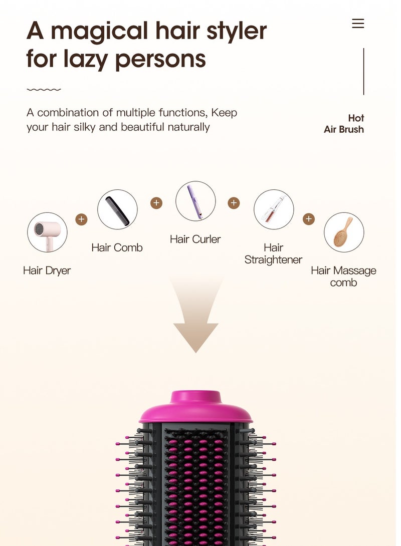 KinseiBeauty 5-in-1 Negative Ion Hair Dryer Brush, 30s Fast Heating One-Step Volumizer Blow Dryer Brush, Hair Styler Hot Air Brush Set for Hair Drying/Straightening/Curling/Hair Comb/Massage Comb  - Image 5