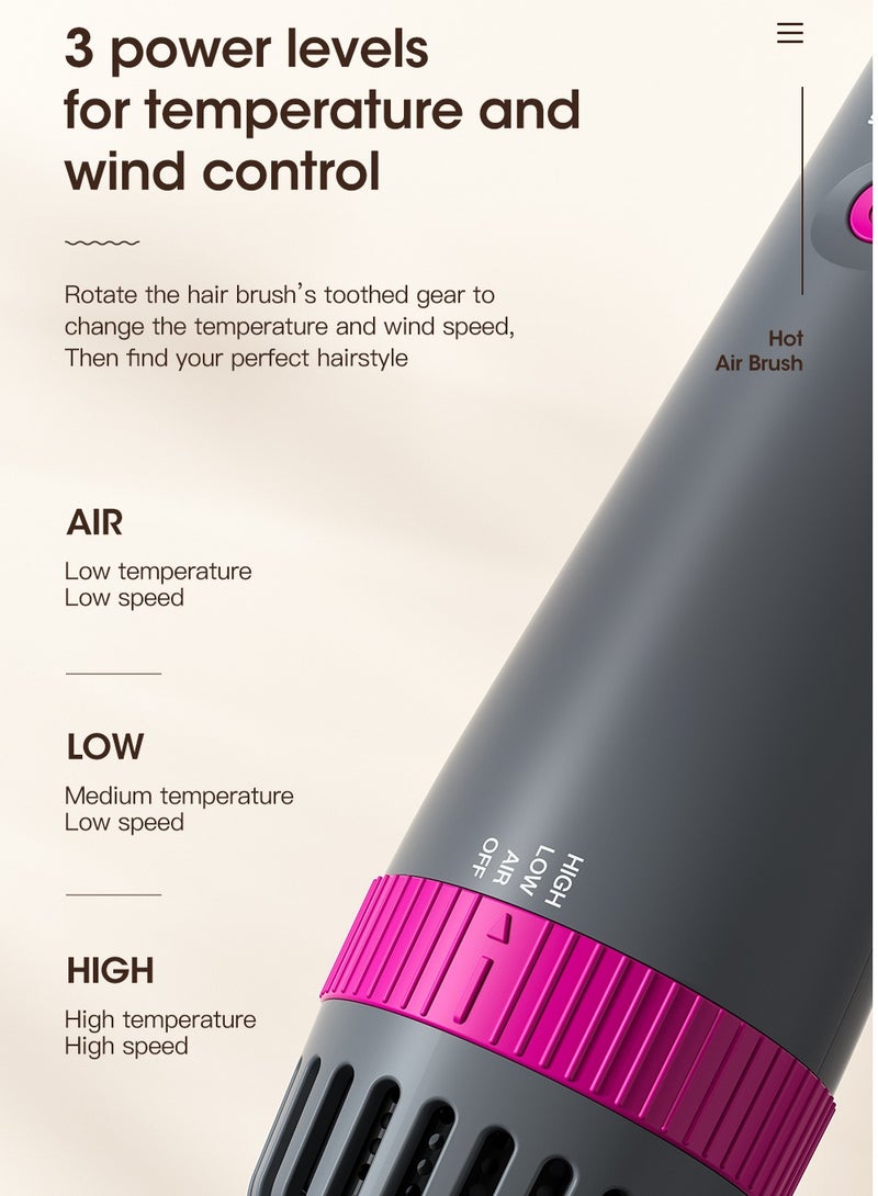 KinseiBeauty 5-in-1 Negative Ion Hair Dryer Brush, 30s Fast Heating One-Step Volumizer Blow Dryer Brush, Hair Styler Hot Air Brush Set for Hair Drying/Straightening/Curling/Hair Comb/Massage Comb  - Image 3