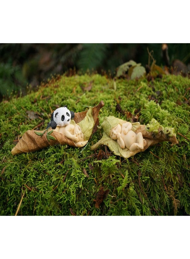 Top Collection Miniature Fairy Garden and Terrarium Statue, Sleeping Fairy Baby with Frogs - Image 3