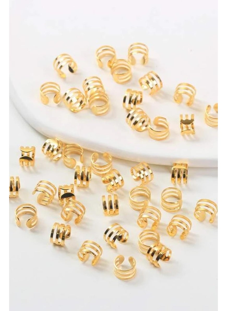 Gold Bohema Hair Earring Set 6 Pieces