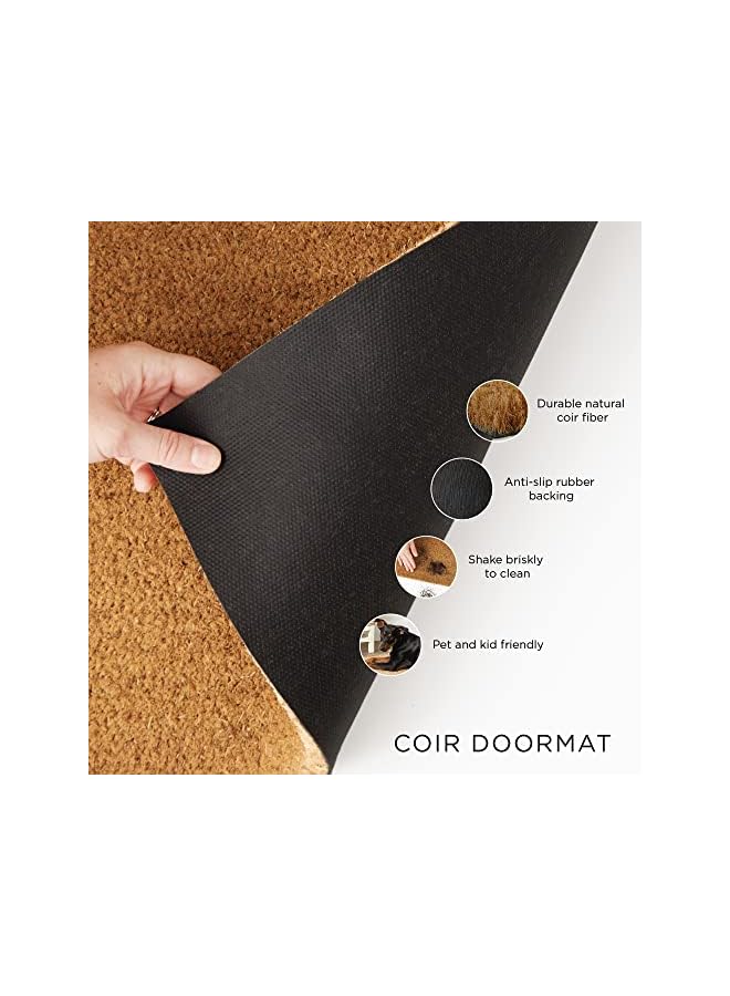 Green Tiger Christmas Coir Door Mat Outdoor Cat & Dog Themed Doormat for Animal Lovers, 17x29, Dachshund Through The Snow - Image 4