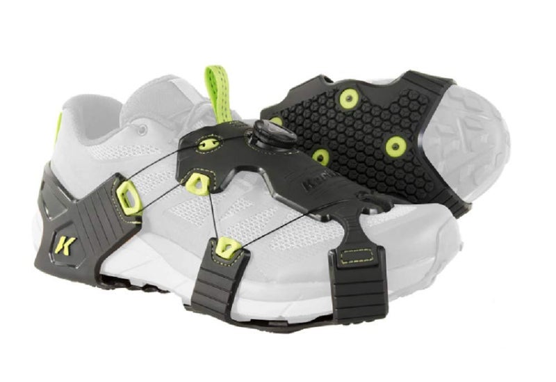 Korkers Ice Runner Ice Cleats - Lightweight and Durable - 22 Replaceable Carbide Spikes - Black/Green - Medium
