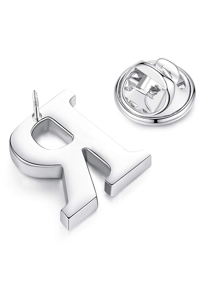 erorex Brooch Clips Letters Initial Alphabet A To Z For Men Women Costume Stainless Steel Wedding Business Gift - Image 2