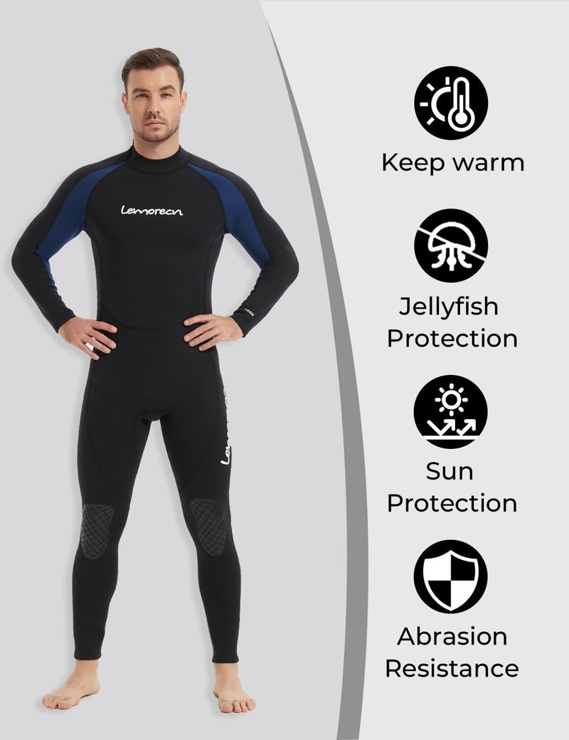 Lemorecn Wetsuits Jumpsuit Neoprene 3/2mm Full Body Diving Suit(3031,M) - Image 5