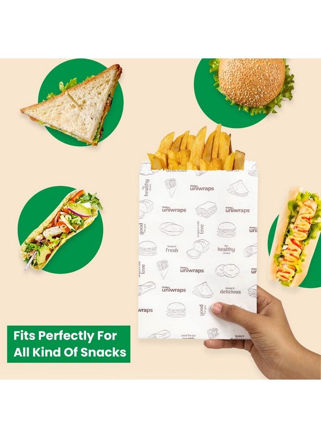 Oddy Uniwraps Multi-Purpose Paper Snack Bags with Sealing Stickers | Pack of 60 Bags, 8x5.5 Inch Each - Image 5