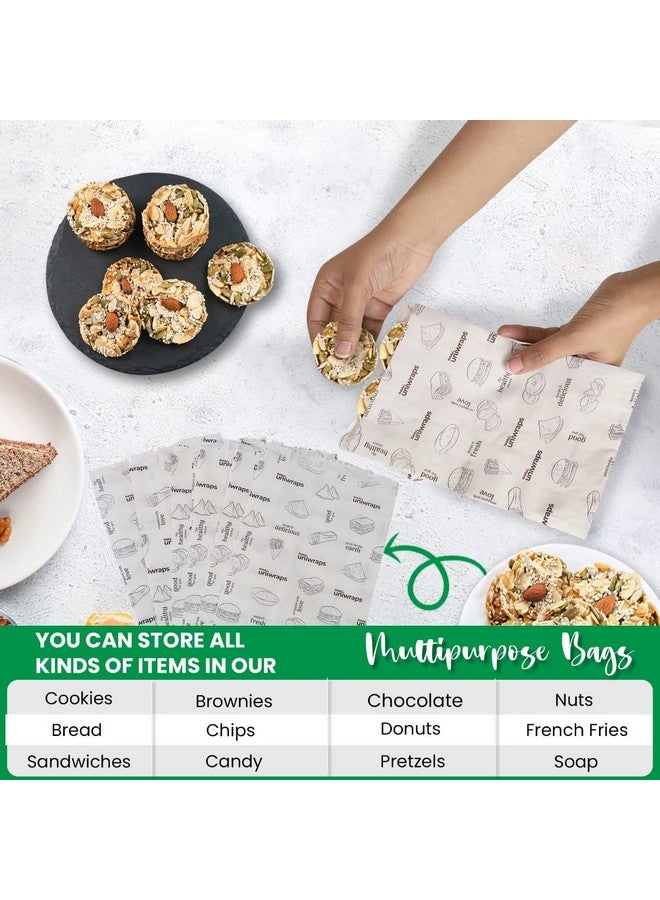 Oddy Uniwraps Multi-Purpose Paper Snack Bags with Sealing Stickers | Pack of 60 Bags, 8x5.5 Inch Each - Image 4