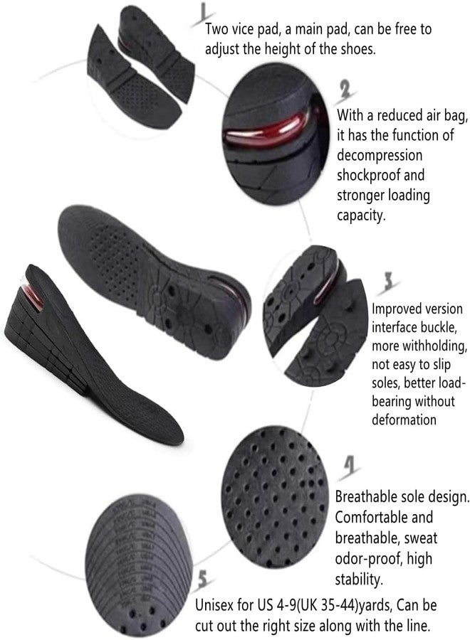 QUORYTH Height Increase Insoles 4-Layer Air up Shoe Lifts Elevator Shoes Insole 2.95inches(7.5 cm) Heels Lift Inserts for Men and Women - Image 3