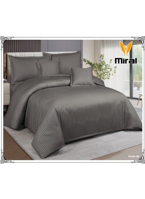 Luxury Hotel Bedding Set – 6 Pieces | Double Size | Soft Duvet with Removable Filling, Fitted Round Sheet, 4 Elegant Pillowcases