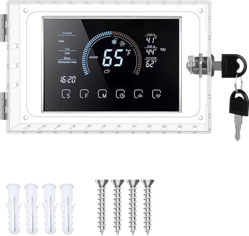 Universal Thermostat Lock Box Wall Mounted Guard Large Cover Fits Nest 7 2 X 4 7 X 2 2 Inch - Image 1