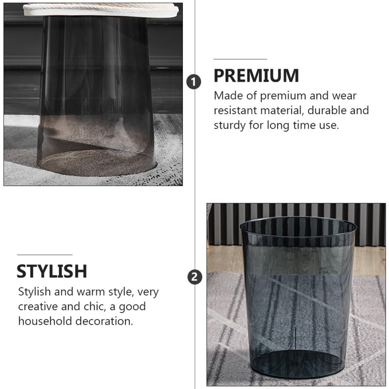 Gray Plastic Wastebasket Modern Nordic Style Trash Can For Office And Home - Image 5