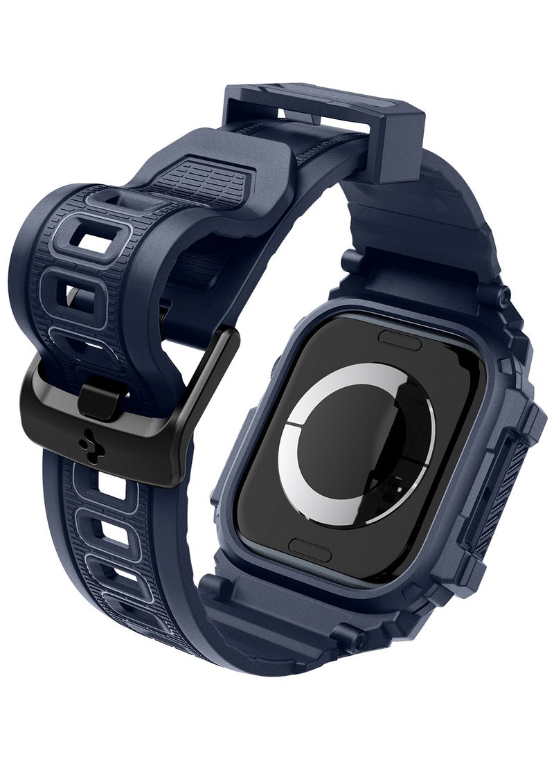 Spigen - Rugged Armor Pro for Apple Watch Series 10 (42mm) Case with Band - Navy Blue - Image 1
