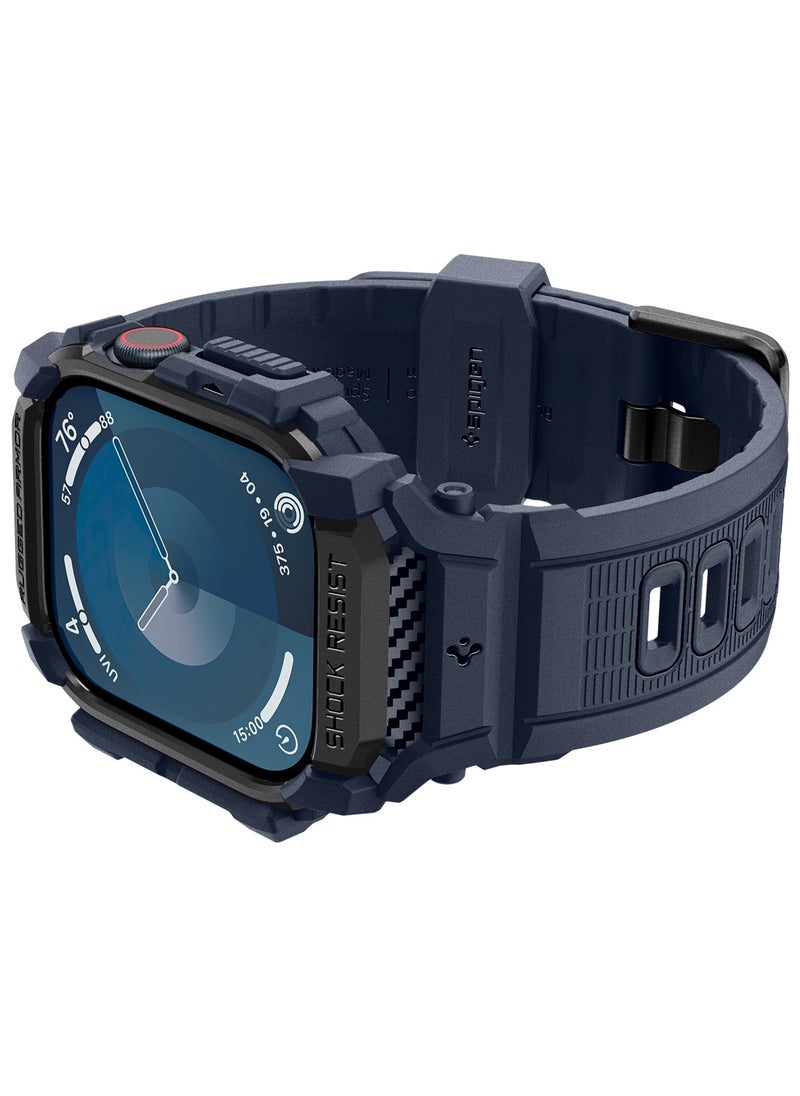 Spigen - Rugged Armor Pro for Apple Watch Series 10 (42mm) Case with Band - Navy Blue - Image 1