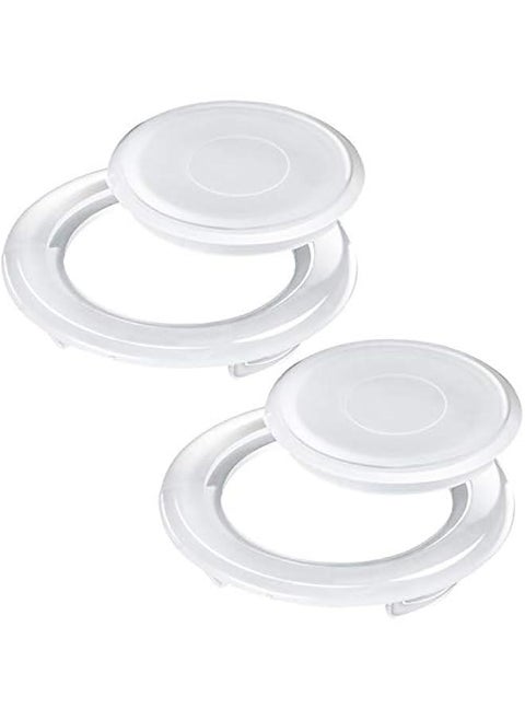 2 Sets 2 Inch Patio Table Umbrella Hole Ring and Cap Set, Standard Size Umbrella Thicker Hole Ring Plug and Cap Set(Translucent)