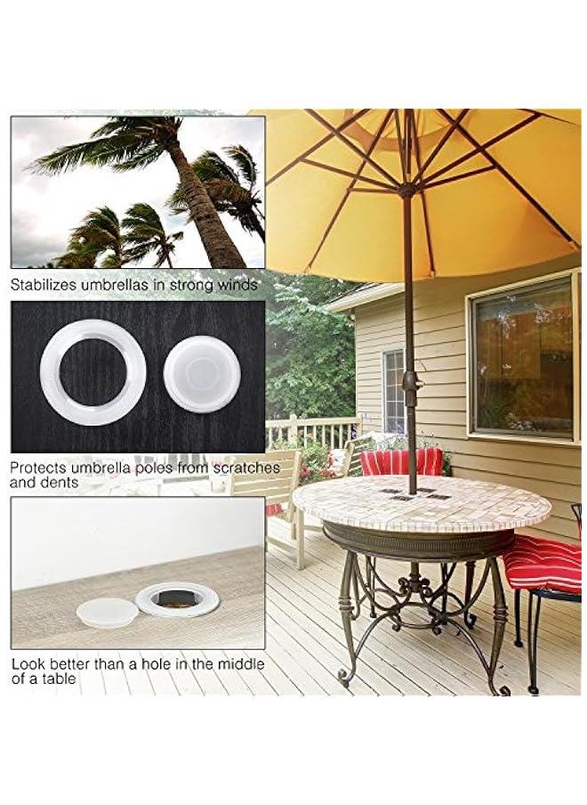 Generic - 2 Sets 2 Inch Patio Table Umbrella Hole Ring and Cap Set, Standard Size Umbrella Thicker Hole Ring Plug and Cap Set(Translucent) - Image 1