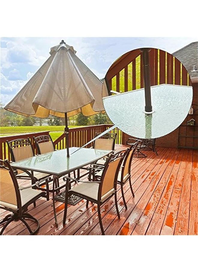 Generic - 2 Sets 2 Inch Patio Table Umbrella Hole Ring and Cap Set, Standard Size Umbrella Thicker Hole Ring Plug and Cap Set(Translucent) - Image 1