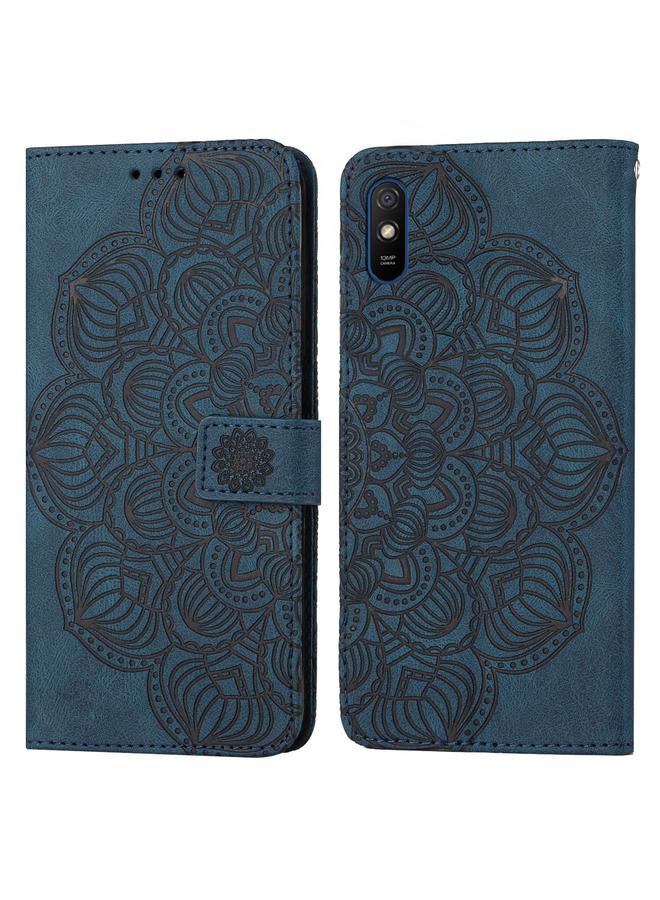 The Bros Case For Xiaomi Redmi 9A Mandala Embossed Flip Leather Phone Case