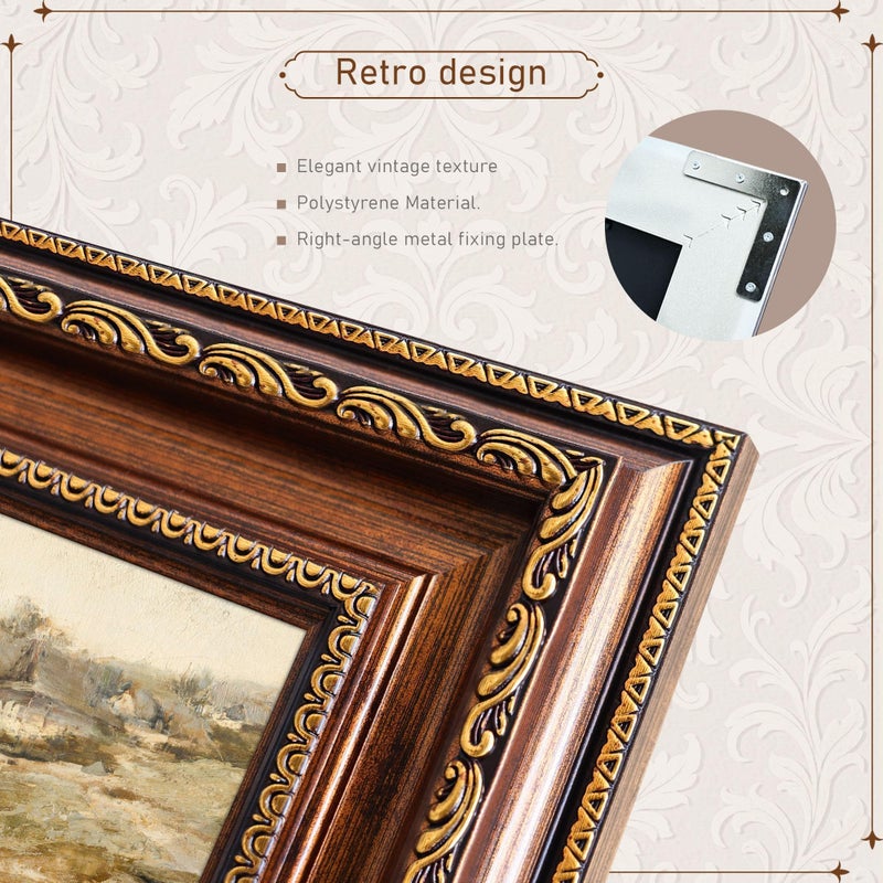 Picrit 24x36 Antique Gold Bronze Poster Frame, 2.75 Inch Wide Ornate Border Victorian Style - Wall Mountable Photo Frame for Gallery Art & Home Decor, 1 Pack - Image 3
