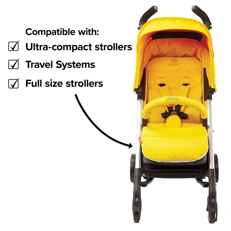 Diono Baby Seat Liner For Stroller, Cool Reversible Stroller Seat Liner With Plush Cushioned Padding, 100% Water Resistant Liner, Yellow Sulphur - Image 3