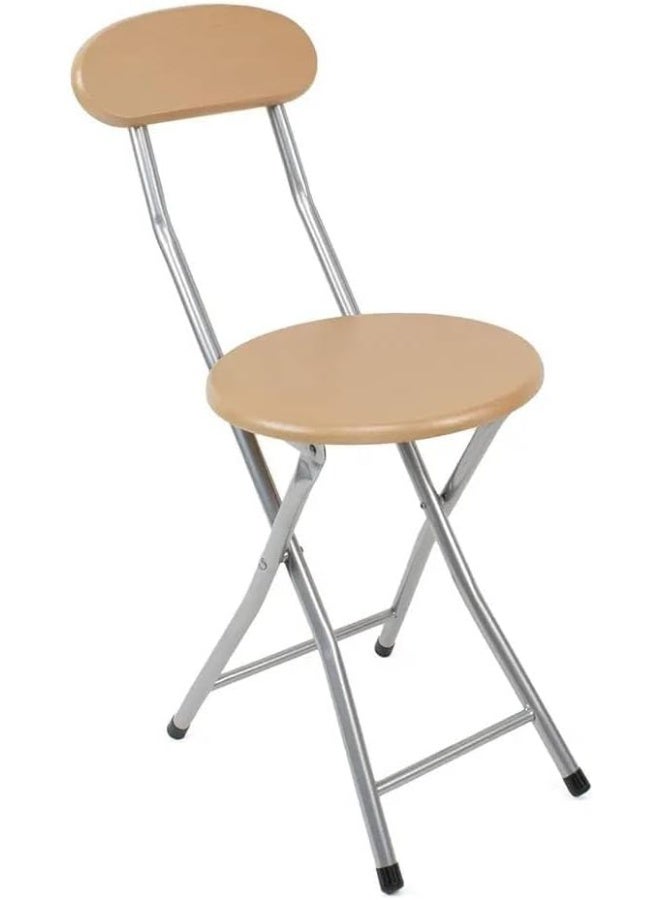 MOMENT Portable Small Folding Chair, Folding Stool With Backrest, Steel Tube Bracket 330Lbs, Comfortable Home For Fishing Hiking Gardening Travel Bbq - Image 1