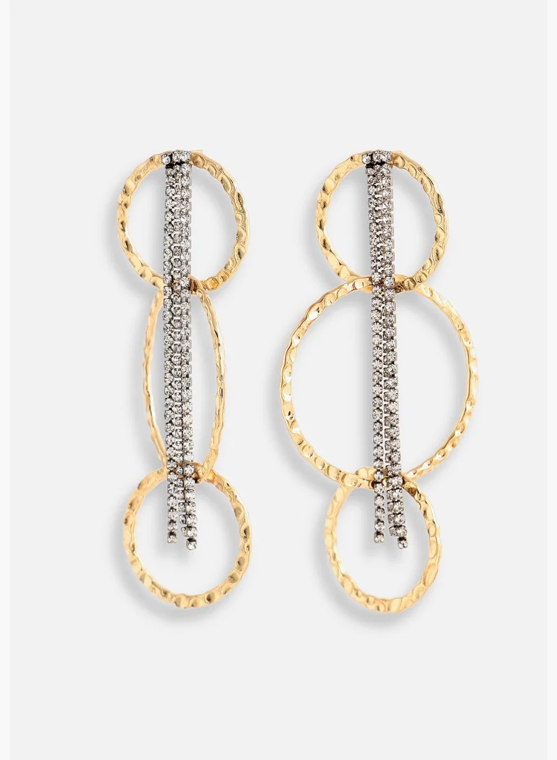 SOHI Gold Plated Party Designer Stone Drop Earring For Women