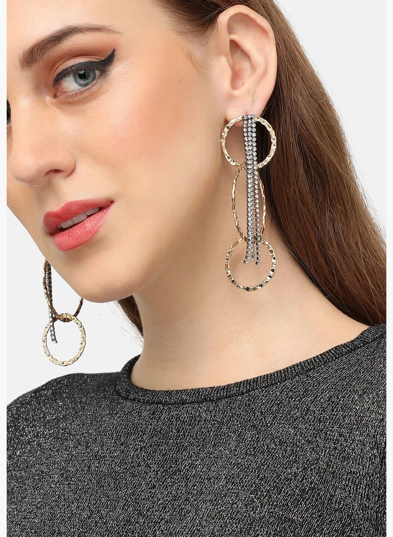 SOHI Gold Plated Party Designer Stone Drop Earring For Women