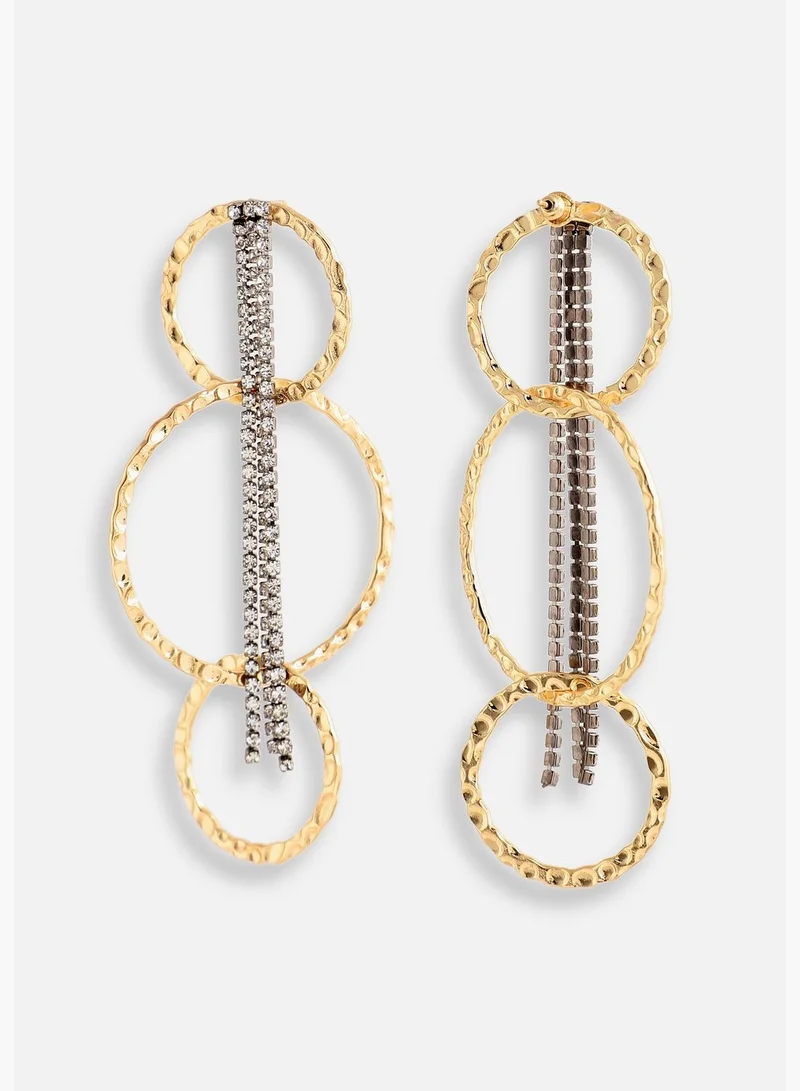 SOHI Gold Plated Party Designer Stone Drop Earring For Women