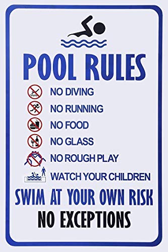 KDLY Personalized Swimming Pool Rules Metal Sign, Swimming Warning, Water Park Safety, 12x8 Vintage Sign, Funny Art - Image 1
