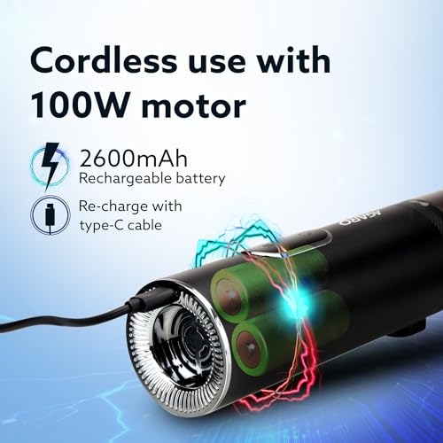 AGARO Royal Mini Hand Held Vacuum Cleaner, Portable Car Vacuum, 13 kPa Powerful Suction Vacuum Cleaner, Low Noise, Rechargeable, Mini Hand Held Vacuum for Car Home Pet Office - Image 4