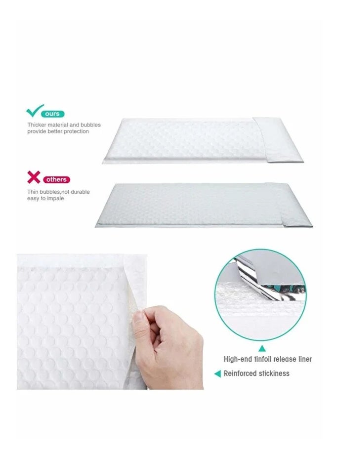 Bubble wrap bags, 50 pieces of self-sealing bubble wrap bags, 20X15 CM, white - Image 2