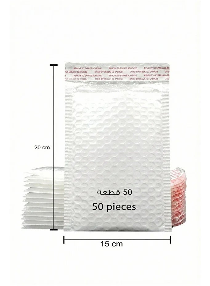 Bubble wrap bags, 50 pieces of self-sealing bubble wrap bags, 20X15 CM, white - Image 3