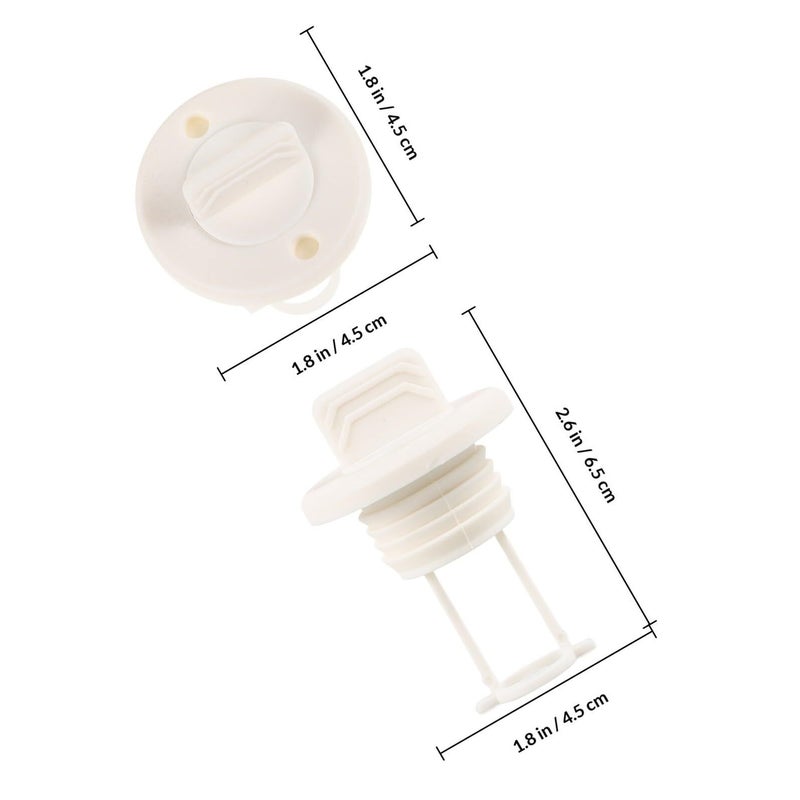 White Plastic Marine Drain Plug and Scupper Valve Compatible with Inflatable Boats Kayaks - Image 3