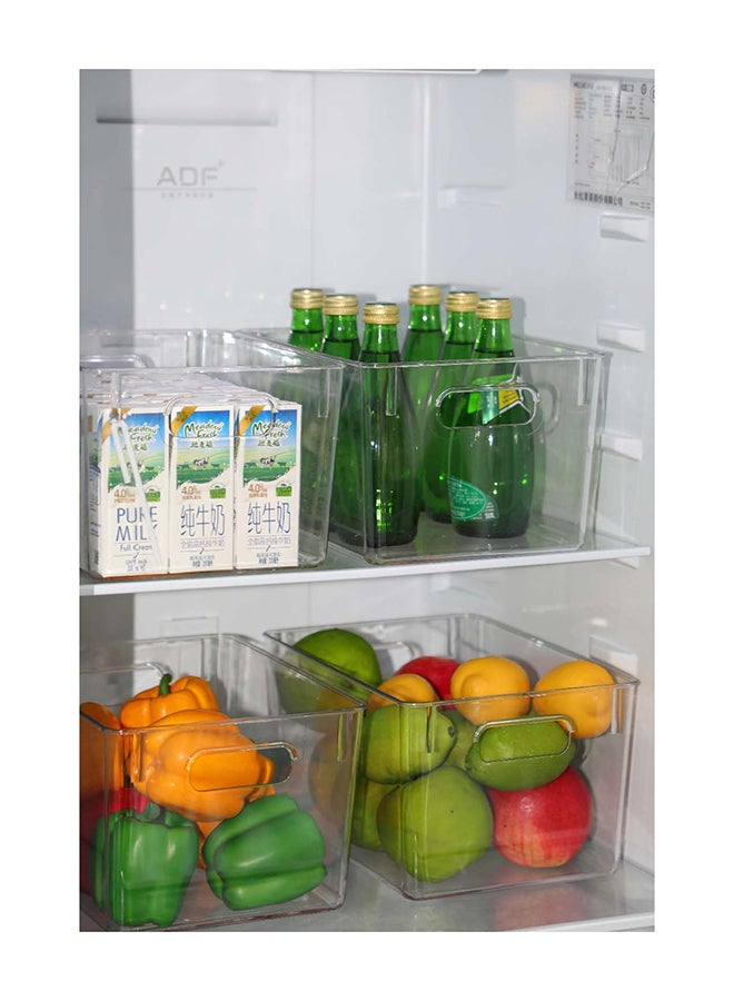 Noon East 8 Pieces Clear Square Storage Bins With Handles – Bpa-Free, Heavy-Duty 10Kg Capacity, Multi-Purpose Organizer For Pantry, Closet, Laundry Room, Kitchen, Bathroom,Under Sink Organization 28.5 X 20.2 X 15.6Cm - Image 3