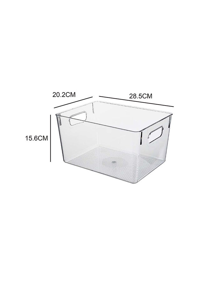 Noon East 8 Pieces Clear Square Storage Bins With Handles – Bpa-Free, Heavy-Duty 10Kg Capacity, Multi-Purpose Organizer For Pantry, Closet, Laundry Room, Kitchen, Bathroom,Under Sink Organization 28.5 X 20.2 X 15.6Cm - Image 2