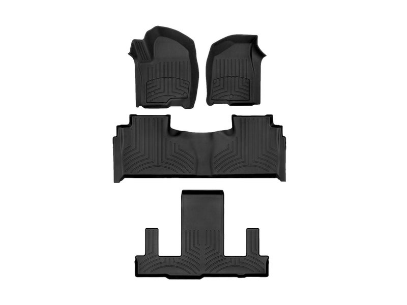 WeatherTech FloorLiner HP Custom Fit Floor Mats for Escalade ESV EscaladeV ESV Yukon XL Suburban 2nd Row Bucket Seats Full Set 441632125IM Black