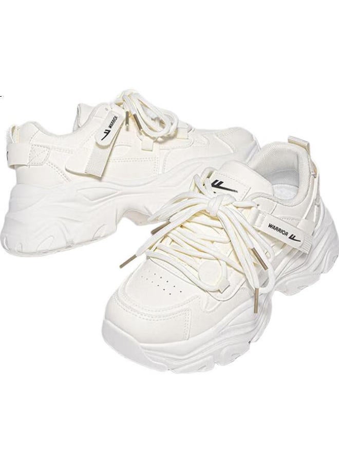 Pull Back Huili Women'S Sneakers, Chunky Dad Shoes, Spring Black Women'S Shoes, Beige, Size 36 - Image 1