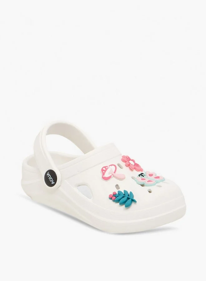 Aqua Jibbitz Charm Accent Clogs with Backstrap